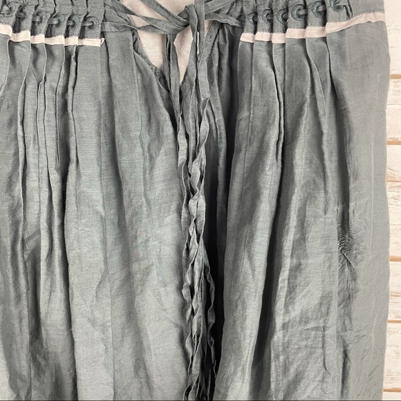 CECICO Embroidered Gray Sleeveless Top Silk/Cotton - Picture 4 of 9